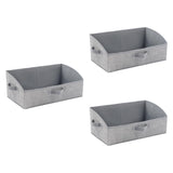 Maxbell 3 Pieces Foldable Clothing Storage Bins with Handles for Clothes Closet Toys Gray