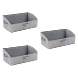 Maxbell 3 Pieces Foldable Clothing Storage Bins with Handles for Clothes Closet Toys Gray