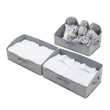 Maxbell 3 Pieces Foldable Clothing Storage Bins with Handles for Clothes Closet Toys Gray