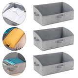Maxbell 3 Pieces Foldable Clothing Storage Bins with Handles for Clothes Closet Toys Gray