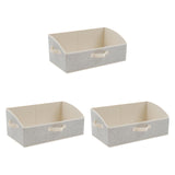 Maxbell 3 Pieces Foldable Clothing Storage Bins with Handles for Clothes Closet Toys Beige