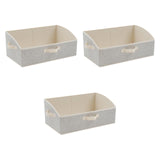 Maxbell 3 Pieces Foldable Clothing Storage Bins with Handles for Clothes Closet Toys Beige