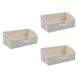 Maxbell 3 Pieces Foldable Clothing Storage Bins with Handles for Clothes Closet Toys Beige