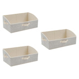 Maxbell 3 Pieces Foldable Clothing Storage Bins with Handles for Clothes Closet Toys Beige
