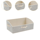 Maxbell 3 Pieces Foldable Clothing Storage Bins with Handles for Clothes Closet Toys Beige