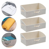Maxbell 3 Pieces Foldable Clothing Storage Bins with Handles for Clothes Closet Toys Beige