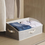 Maxbell 3 Pieces Foldable Clothing Storage Bins with Handles for Clothes Closet Toys Beige