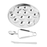Maxbell Escargot Plate Set Sturdy Seafood Footed Plate for Kitchen Restaurant Baking