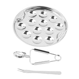 Maxbell Escargot Plate Set Sturdy Seafood Footed Plate for Kitchen Restaurant Baking
