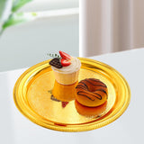 Maxbell Aluminum Alloy Plate Dish Serving Platter for Kitchen Home Gold