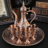 Maxbell Wine Pot Kit European Tea Set for Dining Room Wedding Gift Ornaments Red Bronze