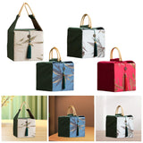 Maxbell Handheld Gift Box Embroidery Biscuit Gift Box for Birthday Festival Presents khaki