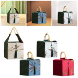 Maxbell Handheld Gift Box Embroidery Biscuit Gift Box for Birthday Festival Presents khaki
