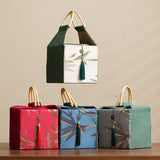 Maxbell Handheld Gift Box Embroidery Biscuit Gift Box for Birthday Festival Presents khaki