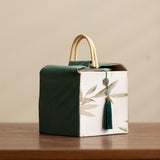 Maxbell Handheld Gift Box Embroidery Biscuit Gift Box for Birthday Festival Presents khaki
