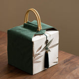 Maxbell Handheld Gift Box Embroidery Biscuit Gift Box for Birthday Festival Presents khaki