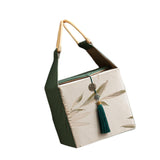 Maxbell Handheld Gift Box Embroidery Biscuit Gift Box for Birthday Festival Presents khaki