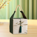 Maxbell Handheld Gift Box Embroidery Biscuit Gift Box for Birthday Festival Presents khaki