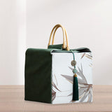 Maxbell Handheld Gift Box Embroidery Biscuit Gift Box for Birthday Festival Presents light gray