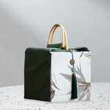 Maxbell Handheld Gift Box Embroidery Biscuit Gift Box for Birthday Festival Presents light gray