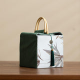 Maxbell Handheld Gift Box Embroidery Biscuit Gift Box for Birthday Festival Presents light gray