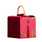Maxbell Handheld Gift Box Embroidery Biscuit Gift Box for Birthday Festival Presents red