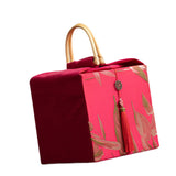 Maxbell Handheld Gift Box Embroidery Biscuit Gift Box for Birthday Festival Presents red