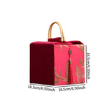 Maxbell Handheld Gift Box Embroidery Biscuit Gift Box for Birthday Festival Presents red