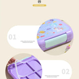 Maxbell Lunch Box Cartoon Easy Carrying Reusable Bento Box for Office Hiking Kitchen