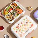 Maxbell Lunch Box Cartoon Easy Carrying Reusable Bento Box for Office Hiking Kitchen