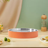 Maxbell Stainless Steel Chilled Serving Tray Platter Seafood Serving Dish for Fruits Orange S