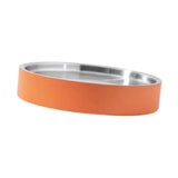 Maxbell Stainless Steel Chilled Serving Tray Platter Seafood Serving Dish for Fruits Orange L