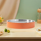 Maxbell Stainless Steel Chilled Serving Tray Platter Seafood Serving Dish for Fruits Orange L