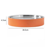 Maxbell Stainless Steel Chilled Serving Tray Platter Seafood Serving Dish for Fruits Orange L