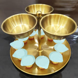Maxbell Snack Serving Tray Fruit Bowl Appetizer Platter for Household Office Wedding A Gold