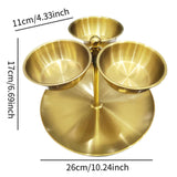 Maxbell Snack Serving Tray Fruit Bowl Appetizer Platter for Household Office Wedding A Gold
