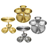 Maxbell Snack Serving Tray Fruit Bowl Appetizer Platter for Household Office Wedding A Gold