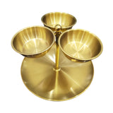 Maxbell Snack Serving Tray Fruit Bowl Appetizer Platter for Household Office Wedding A Gold
