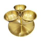 Maxbell Snack Serving Tray Fruit Bowl Appetizer Platter for Household Office Wedding A Gold