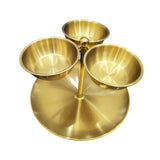 Maxbell Snack Serving Tray Fruit Bowl Appetizer Platter for Household Office Wedding A Gold