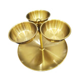 Maxbell Snack Serving Tray Fruit Bowl Appetizer Platter for Household Office Wedding A Gold