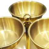Maxbell Snack Serving Tray Fruit Bowl Appetizer Platter for Household Office Wedding A Gold