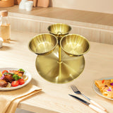 Maxbell Snack Serving Tray Fruit Bowl Appetizer Platter for Household Office Wedding A Gold