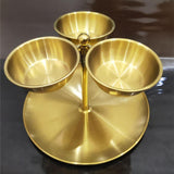 Maxbell Snack Serving Tray Fruit Bowl Appetizer Platter for Household Office Wedding A Gold