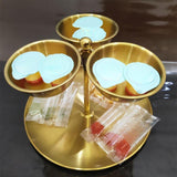 Maxbell Snack Serving Tray Fruit Bowl Appetizer Platter for Household Office Wedding A Gold