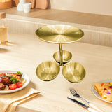 Maxbell Snack Serving Tray Fruit Bowl Appetizer Platter for Household Office Wedding Gold B