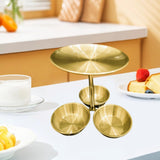 Maxbell Snack Serving Tray Fruit Bowl Appetizer Platter for Household Office Wedding Gold B