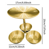 Maxbell Snack Serving Tray Fruit Bowl Appetizer Platter for Household Office Wedding Gold B