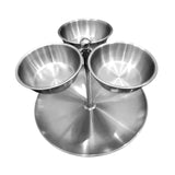 Maxbell Snack Serving Tray Fruit Bowl Appetizer Platter for Household Office Wedding Silver A