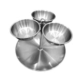 Maxbell Snack Serving Tray Fruit Bowl Appetizer Platter for Household Office Wedding Silver A